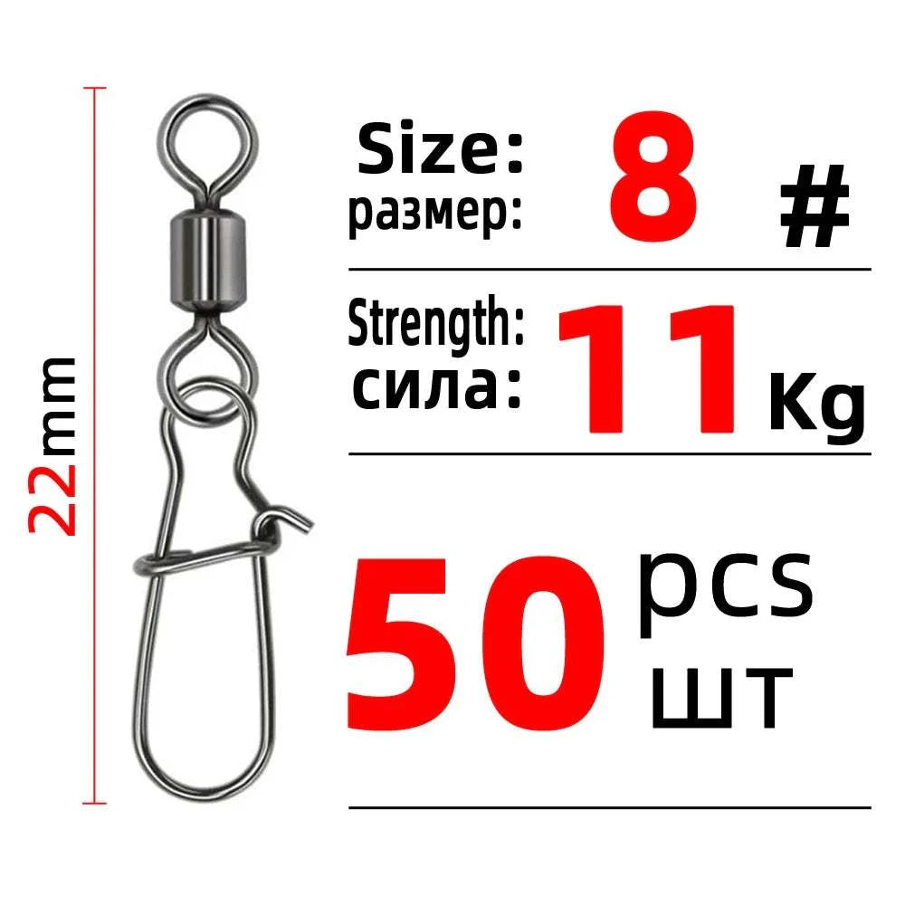 50X Fishing Swivel Snap